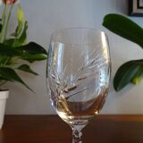 6 glasses of red wine crystal of Arques - Model fleury Epi signed - 17,6 cm