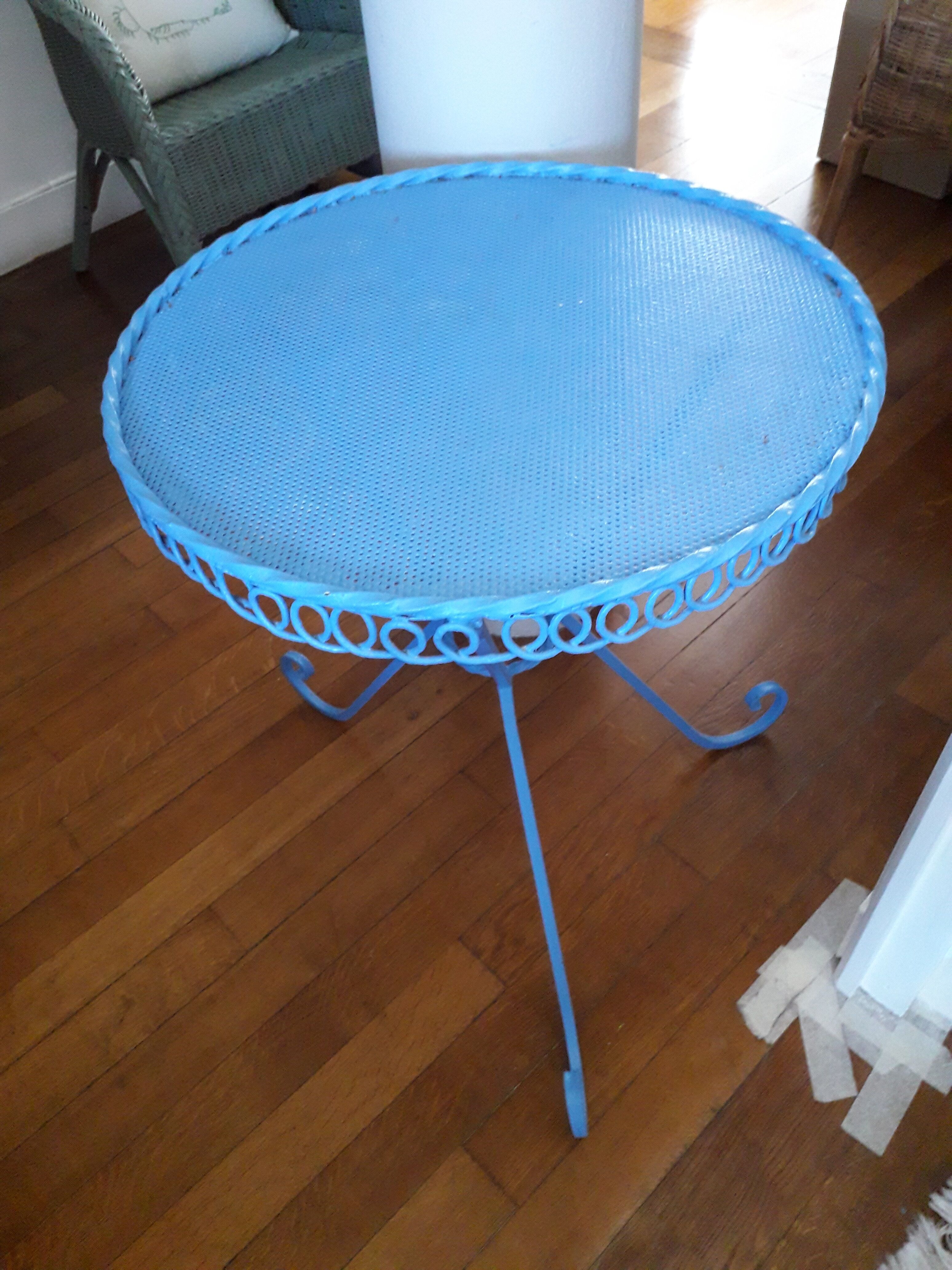 Vintage circular wrought iron table