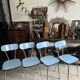 Série de 4 chaises Formica bleues vintage