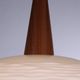 Opaline glass & teak pendant lamp by Louis Kalff for philips, 1960s