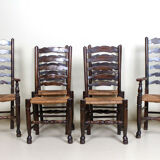 Six chaises de pays du début du 20e siècle