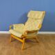 Mid Century Retro Danish Cream Leather Lounge Armchair (2 available) 1970s