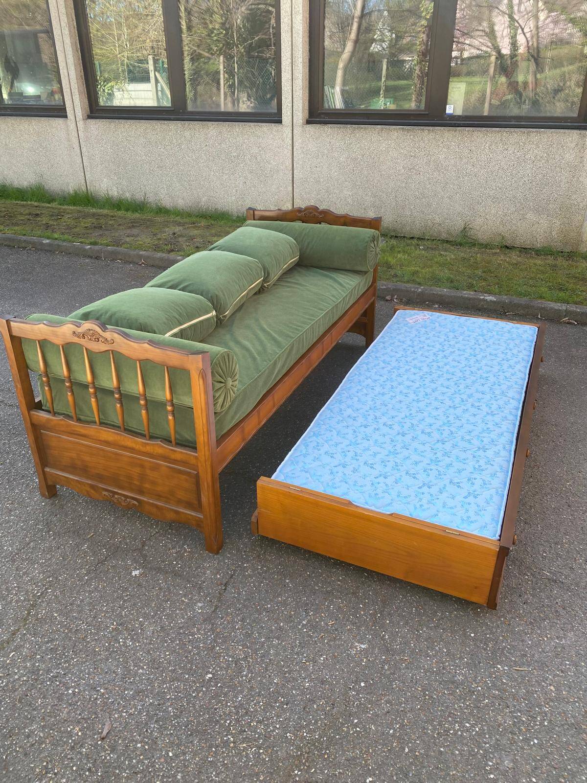 Canapé convertible lit gigogne fabrication française banquette méridienne