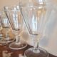 Set of 5 old bistro stemmed glasses, in solid glass, aperitif, digestive, verrine...