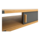Coffee table with an oak cabinet equipped with 2 sliding doors, solid oak legs