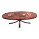 Lava stone, ceramic and steel coffee table by Jean Jaffeux 1960.
