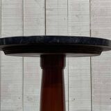 1960s Empire style pedestal table in cherry wood with black marble top