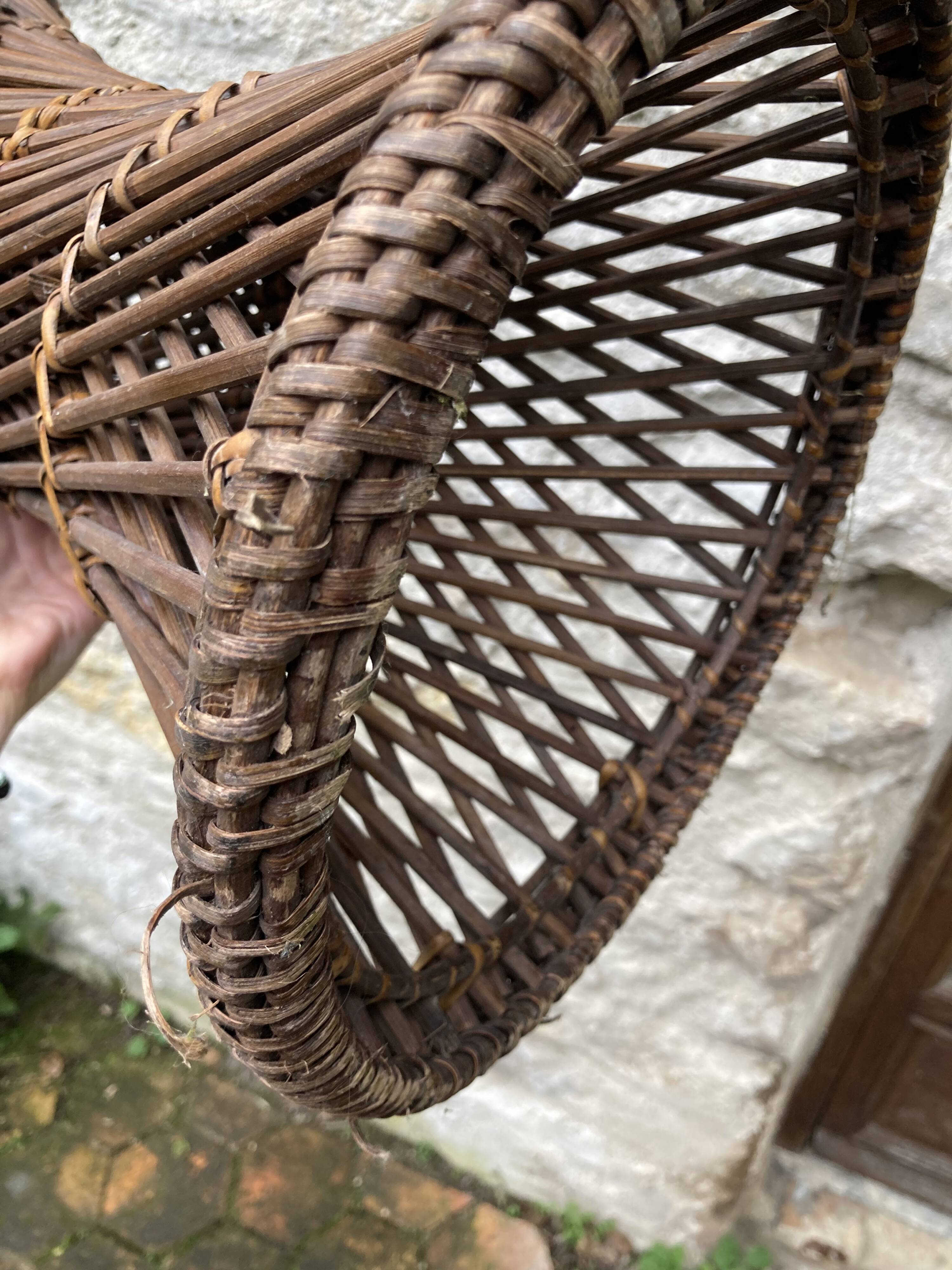 Vintage cane diabolo stool
