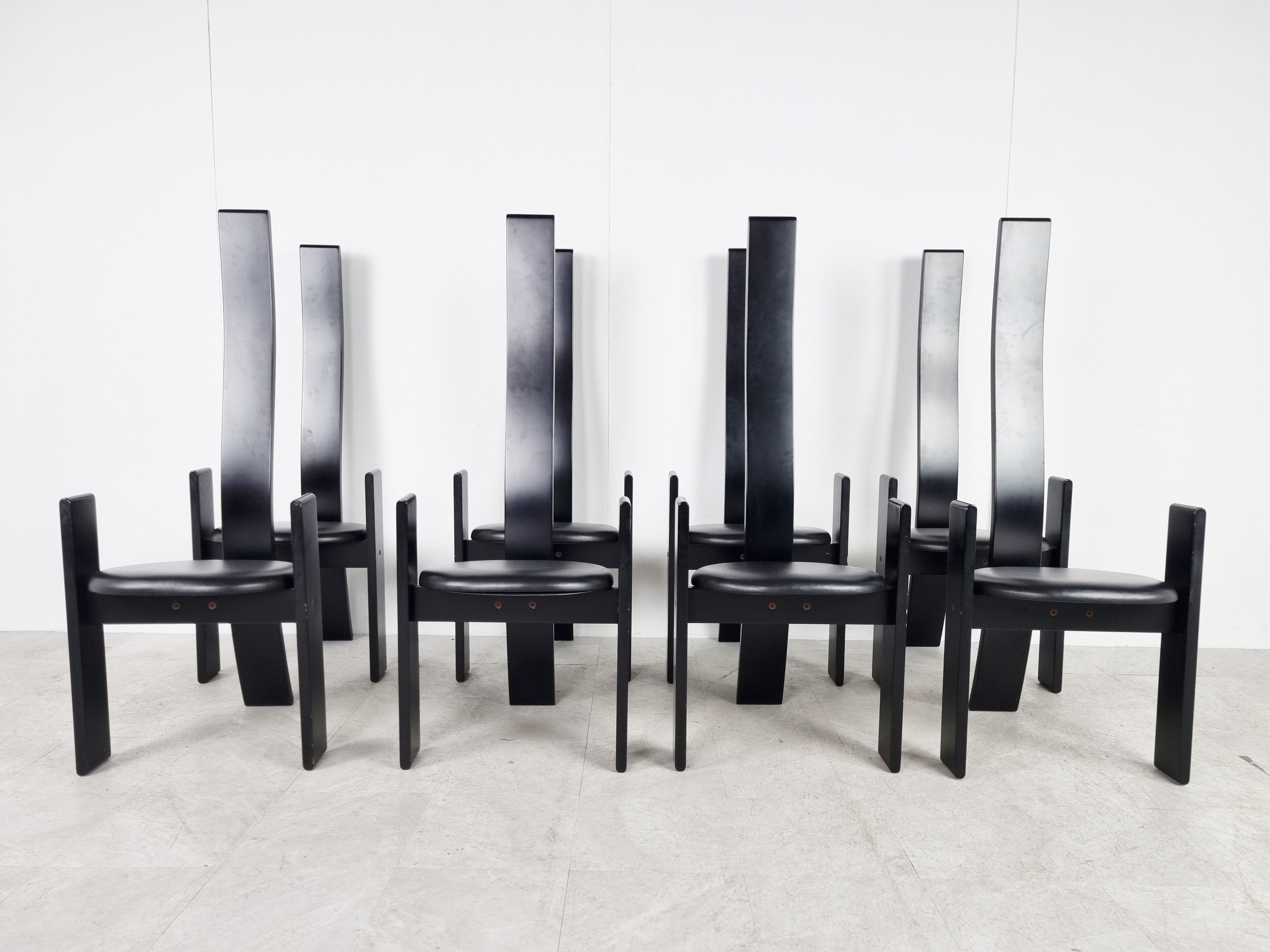 Golem chairs by Vico Magistretti, set of 8, 1970s