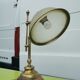 Lampe Italienne 45cm vintage bois, laiton et verre