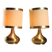 Lampes de table en laiton vintage conçues en Italie dans les années 1970.