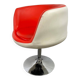 Vintage white and red shell chair / lounge chair / office chair