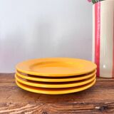 Set of 4 yellow dessert plates