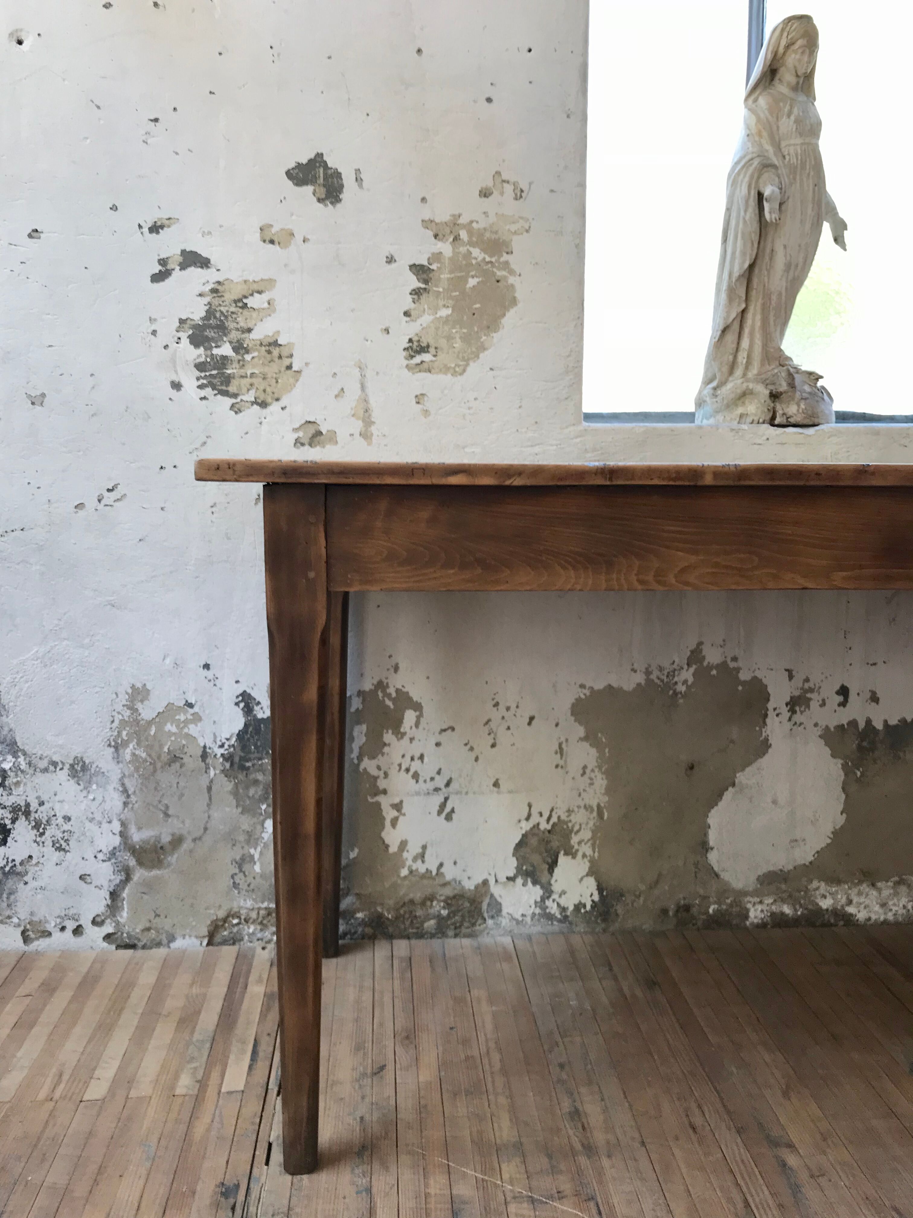 Table de ferme vintage en hêtre