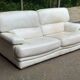 Canapé scandinave 2 places en cuir véritable beige 200cm