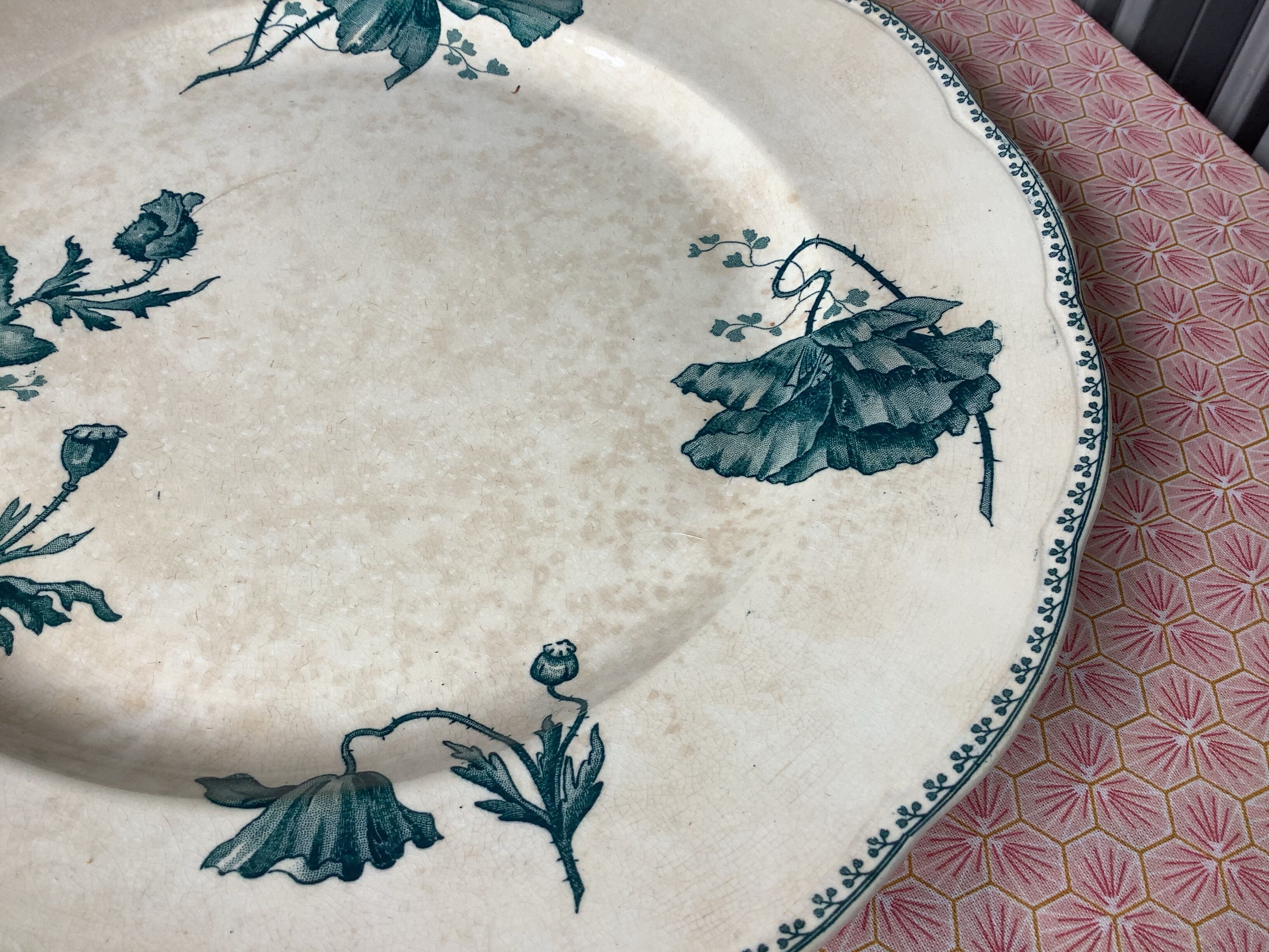 Serving dish Sarreguemines U&G iron earth decoration Féria