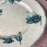 Plat de service Sarreguemines U&G terre de fer décor Féria