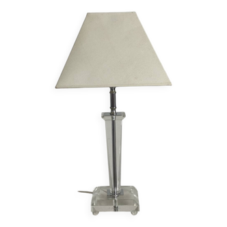 Lampe à poser en acier inoxydable et plexiglas de la marque Le Dauphin
