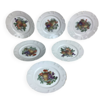 6 Assiettes à dessert Porcelaine Limoges