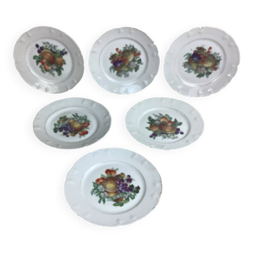 6 dessert plates Limoges porcelain