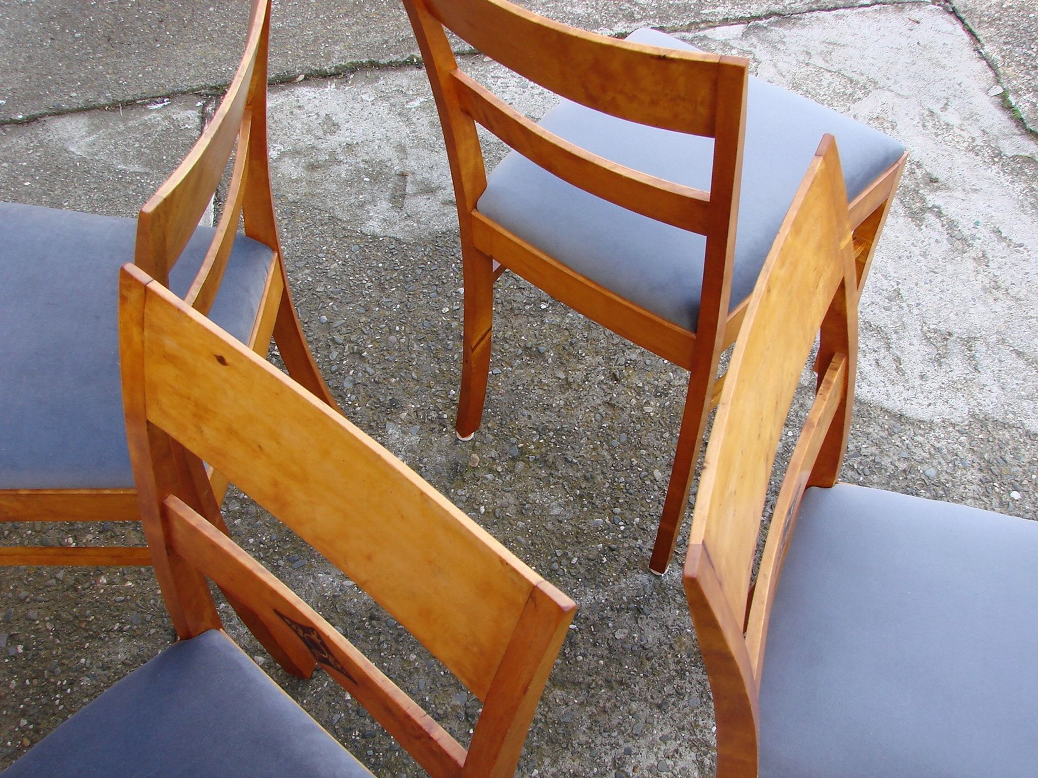 Set of 4 art deco chairs, 1940s