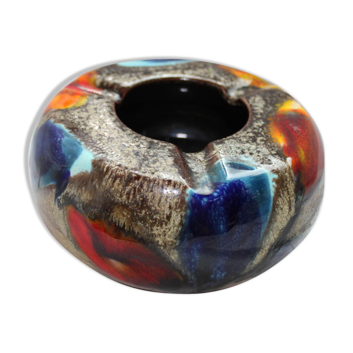 Large "Ricard" enamelled ceramic ash tray in the year 1970