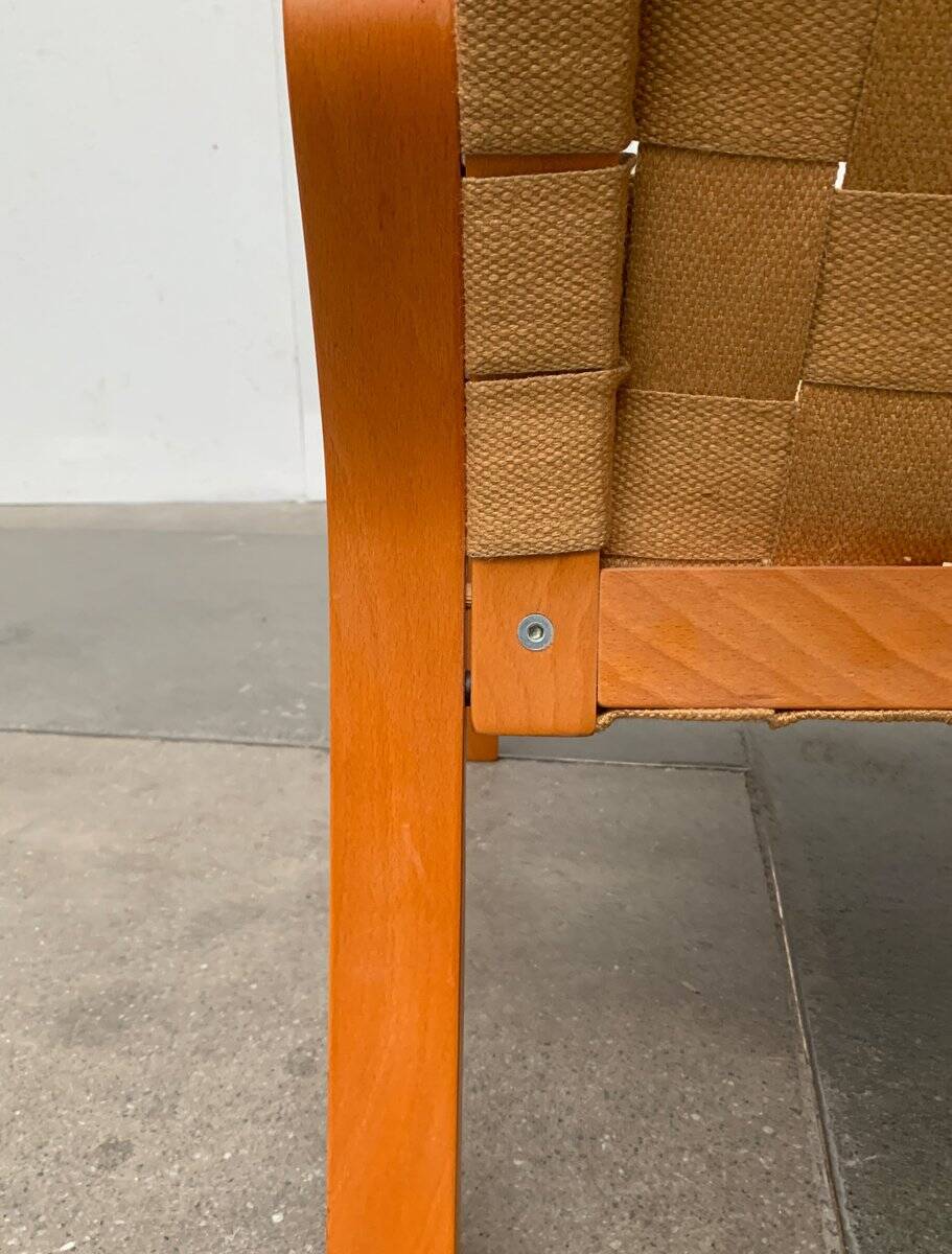 Vintage Scandinavian wooden armchair set