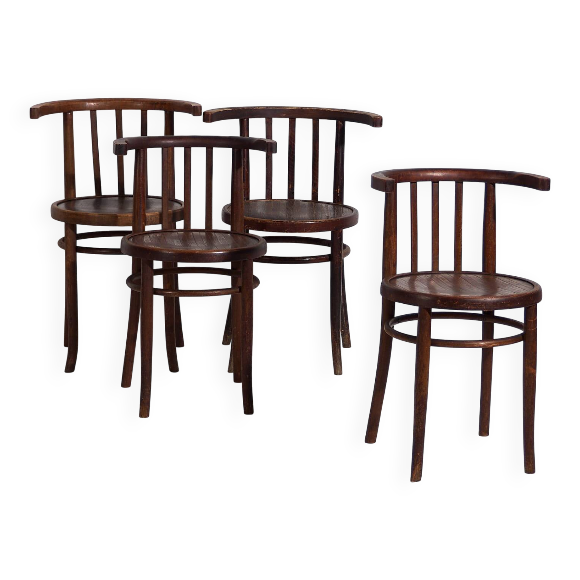 Antique bentwood chairs (circa 1920). Set of 4 pieces no. 2