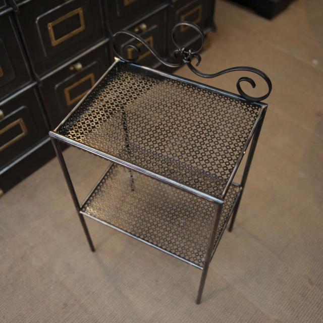 1940 perforated metal tray side table