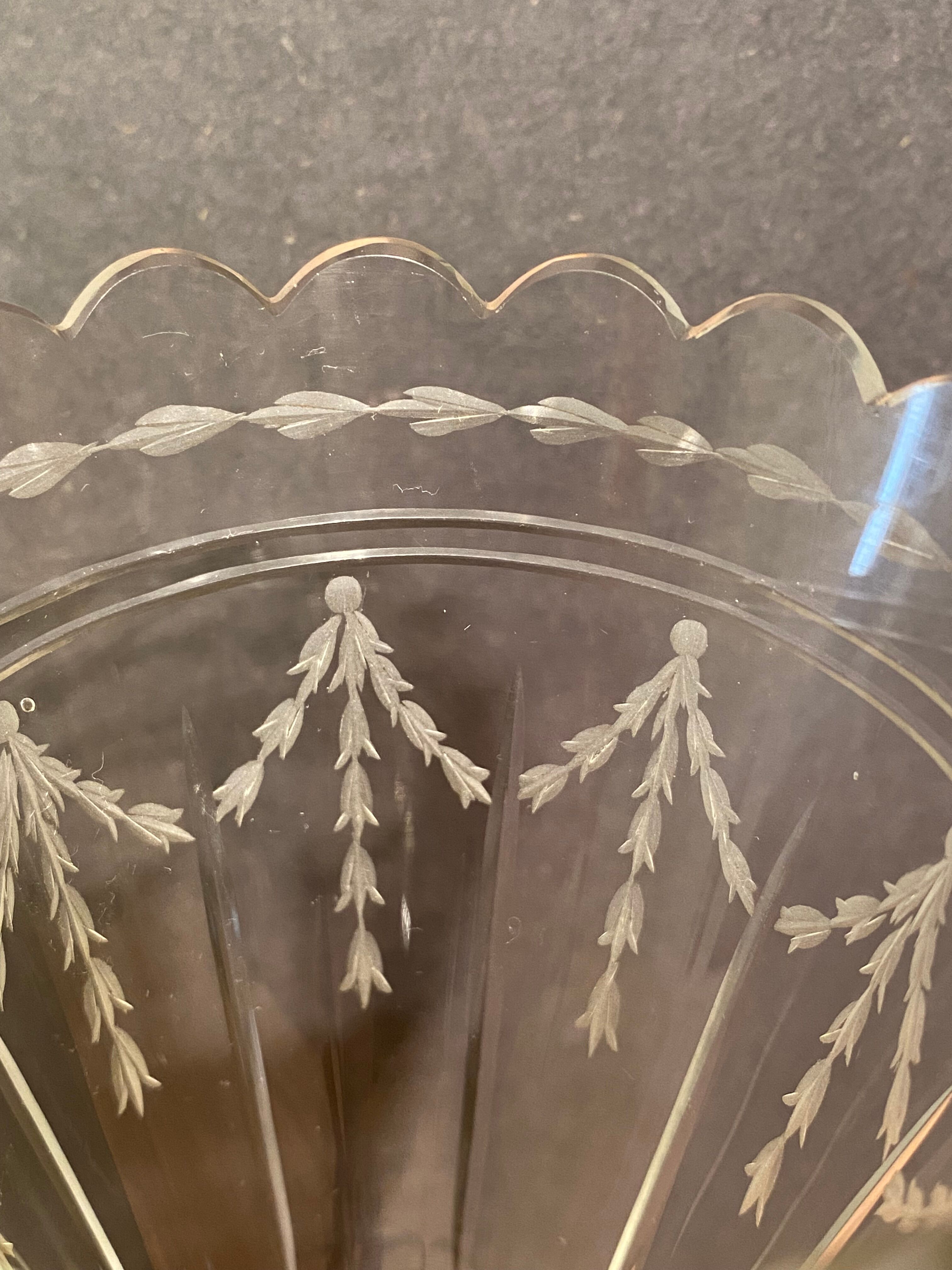 Cone vase, cut crystal bouquet (most certainly baccarat, saint louis)