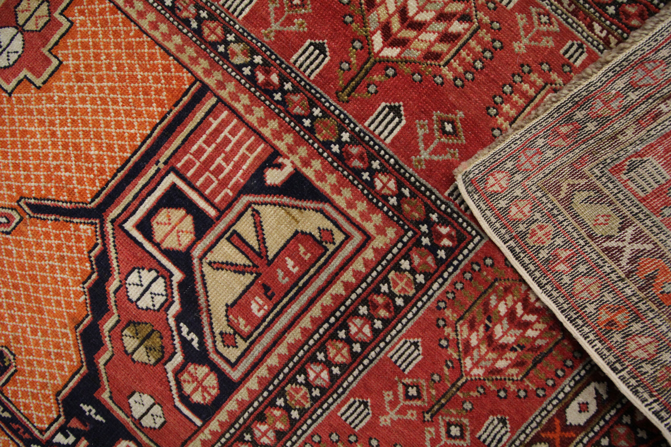 Antique Caucasian Handmade Wool Shirvan Rug 1890- 128x188cm