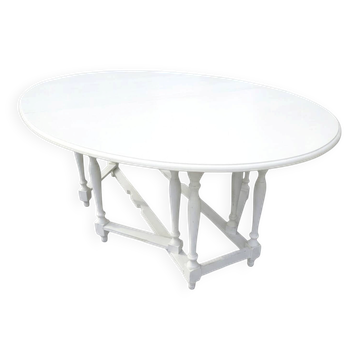 Table gate leg en bois patiné