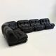 Black leather Nuvolone modular lounge sofa Rino Maturi for Mimo Padova