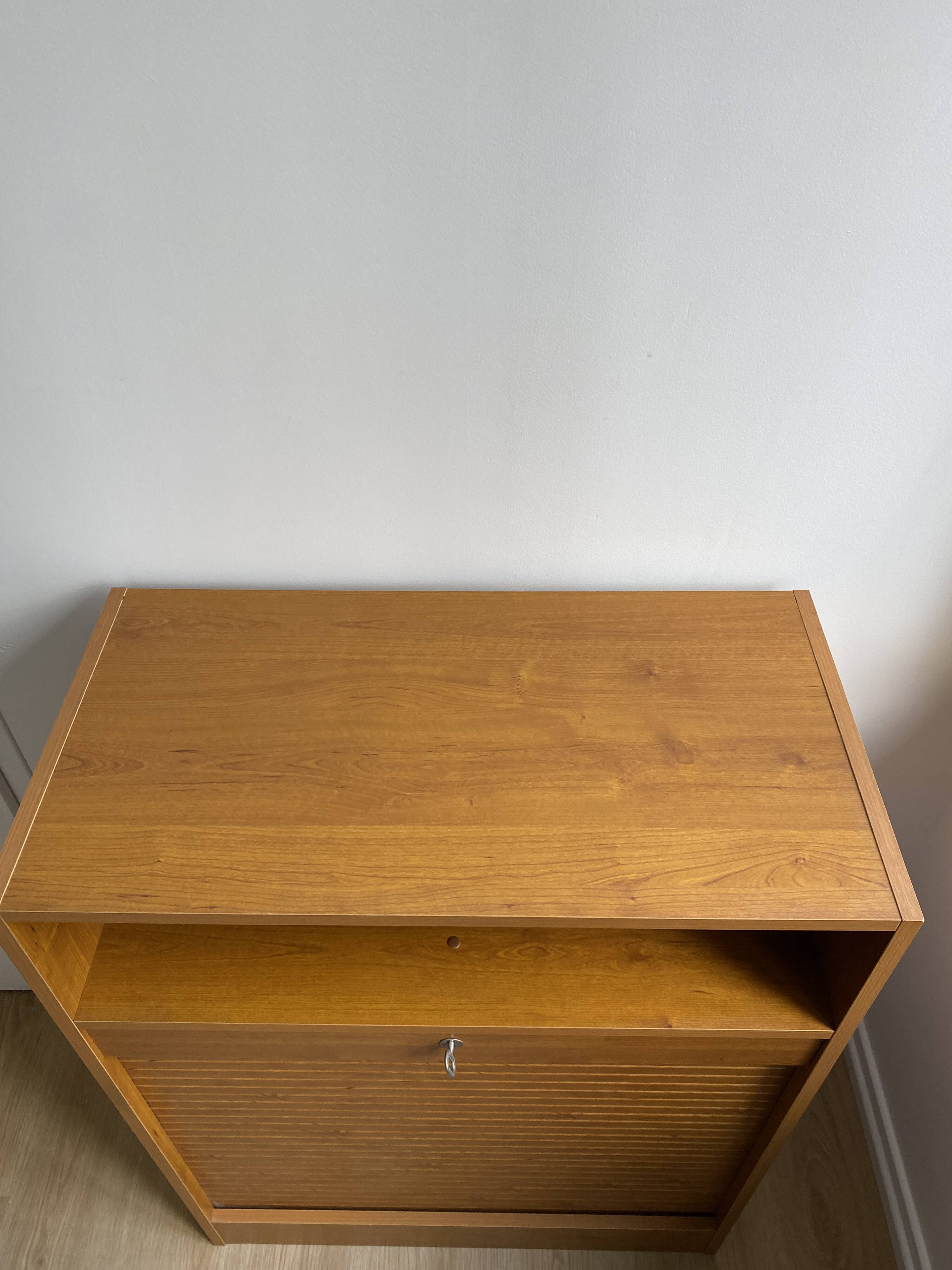 Low storage unit, 70s/80s three height-adjustable shelves