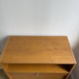 Low storage unit, 70s/80s three height-adjustable shelves