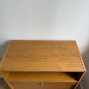 Low storage unit, 70s/80s three height-adjustable shelves