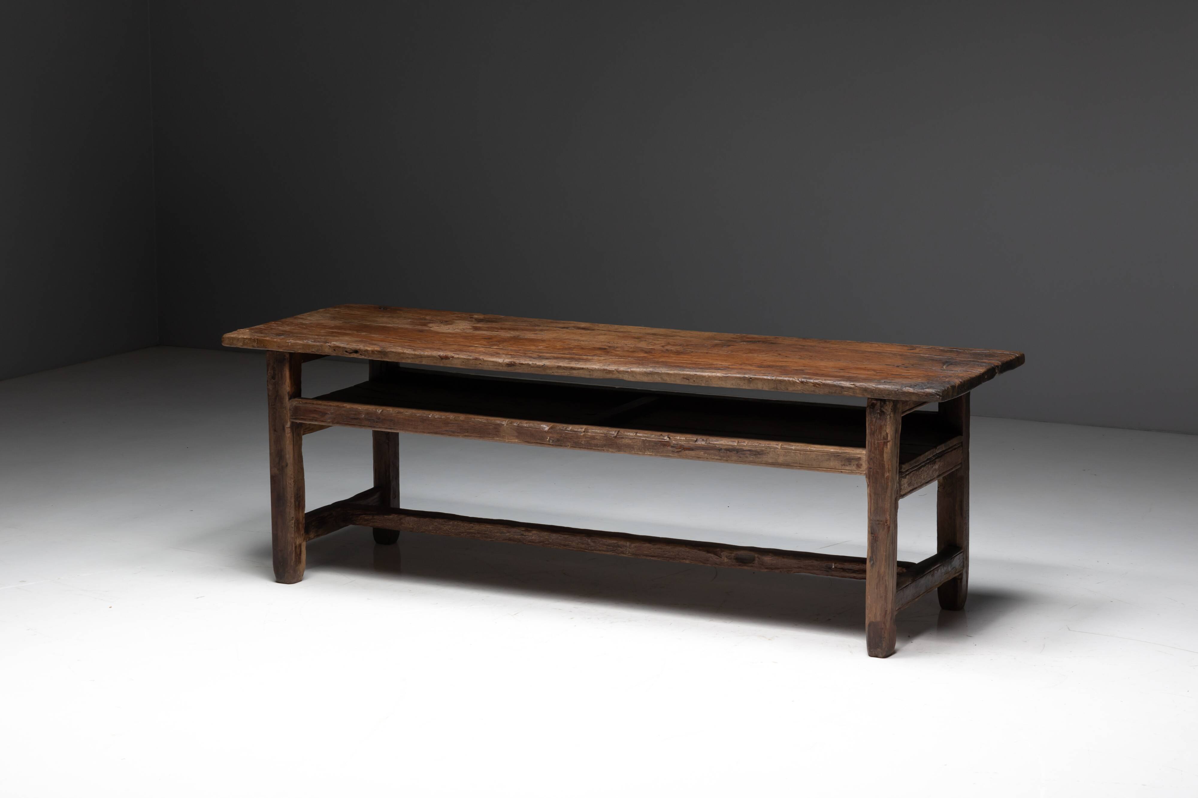 Wabi sabi farmhouse worktable, France, 19th century