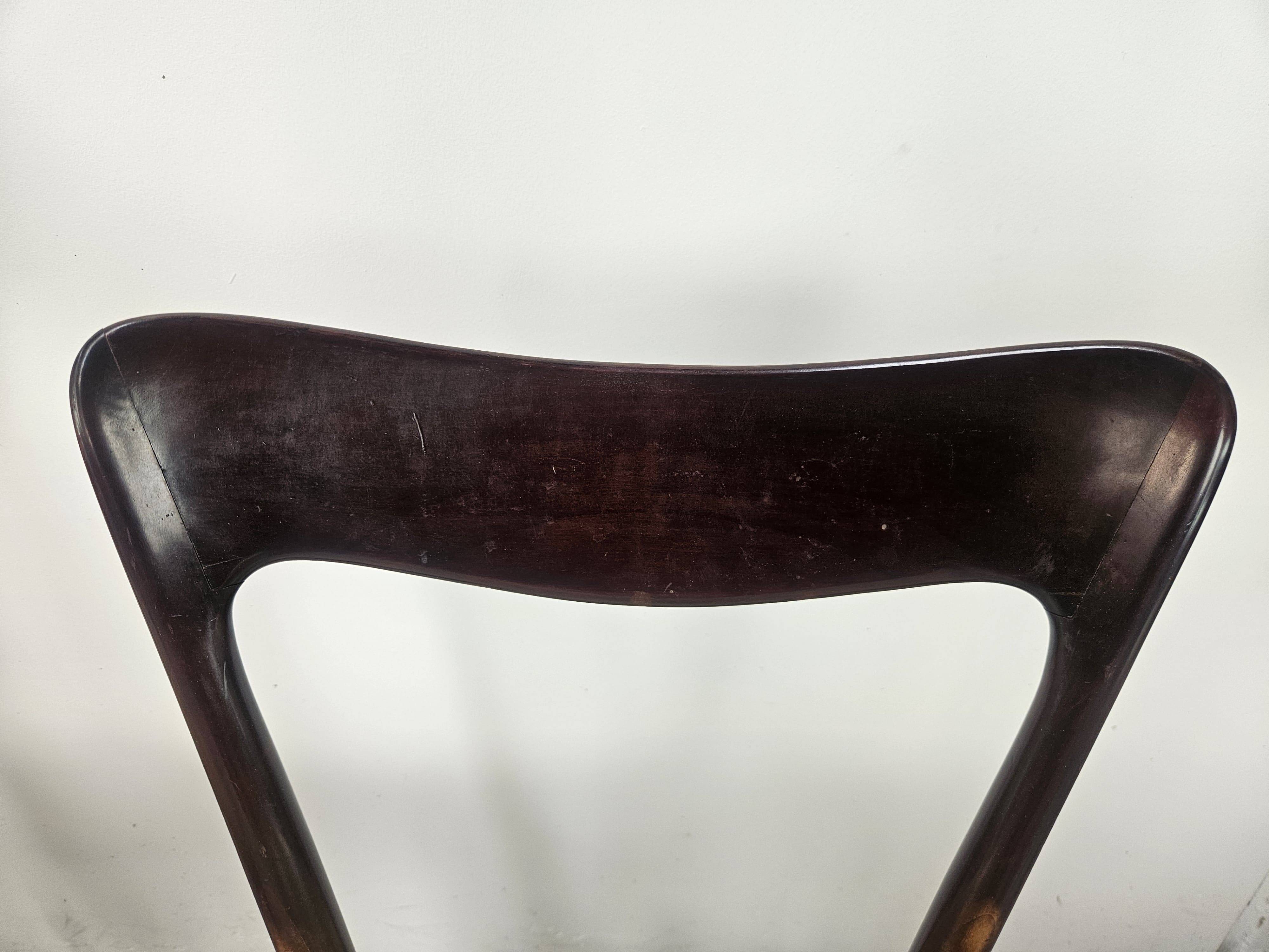 Six Art Decò chairs attributed to Carlo Rava, 1950s