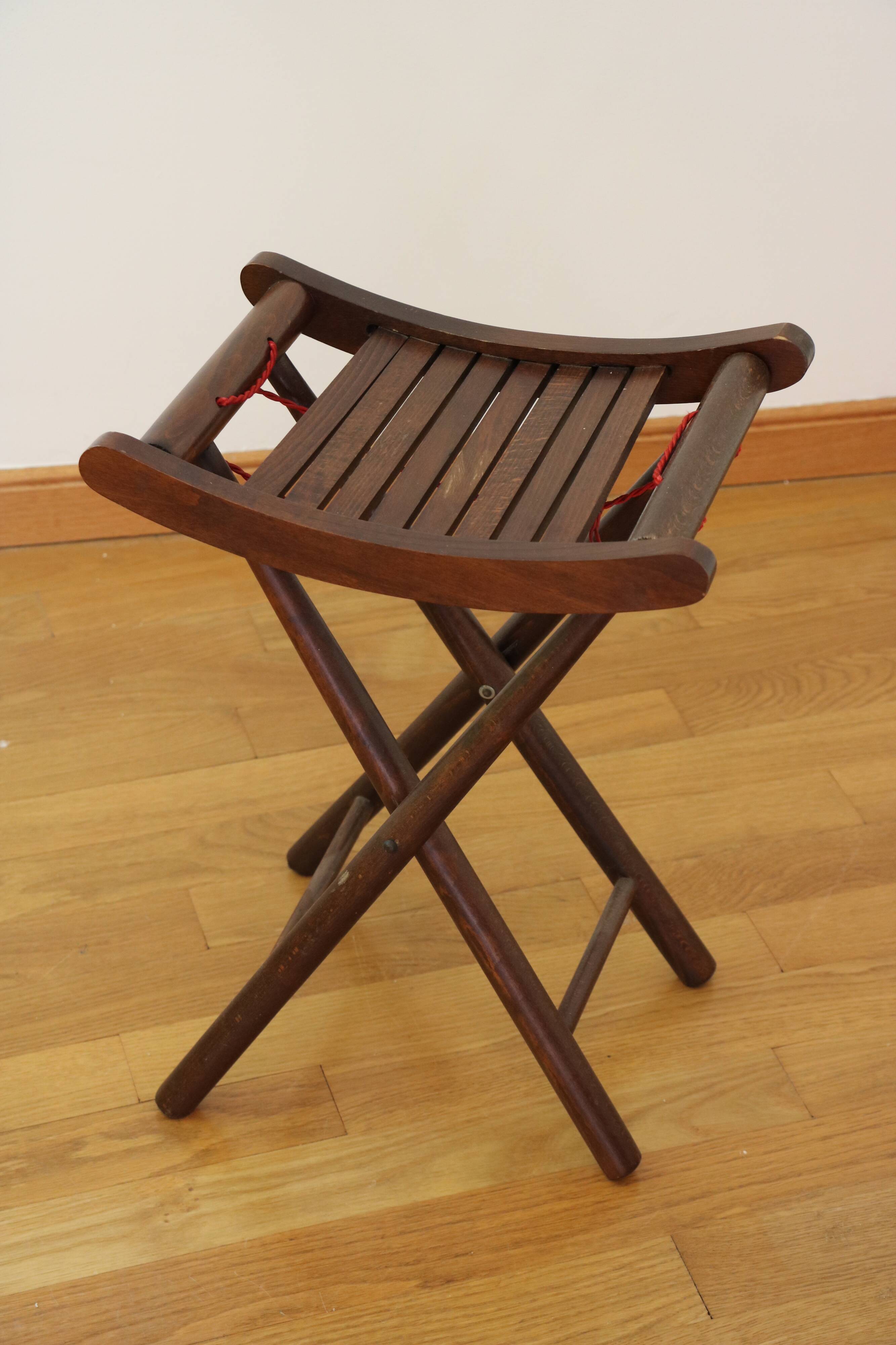 Solid wood folding stool