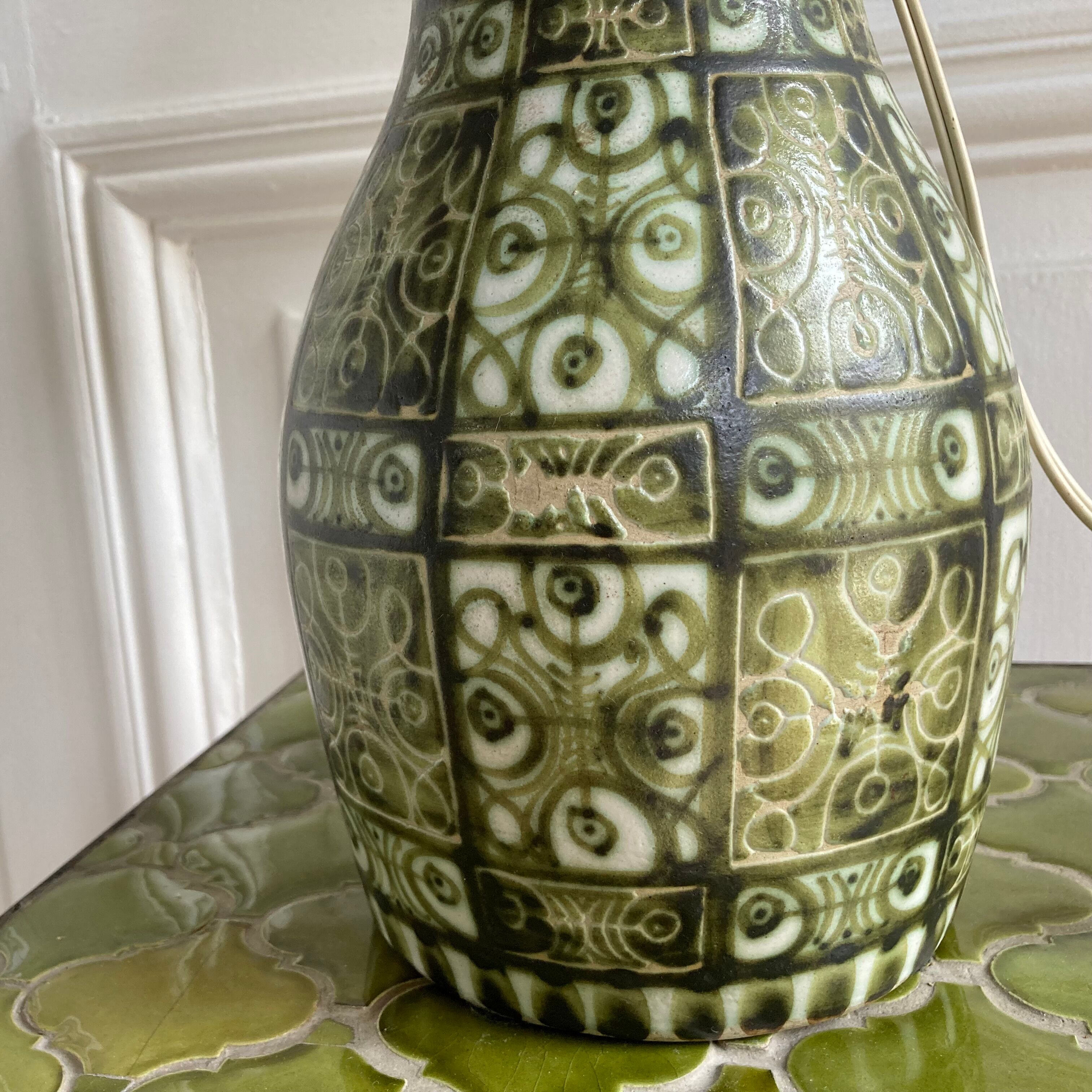 Ceramic lamp signed André Horellou 1960 Keraluc