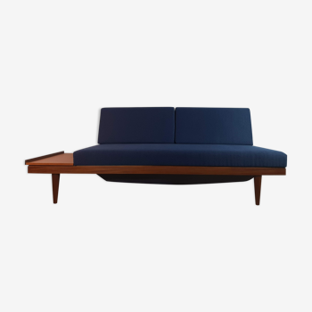 Norwegian daybed sofa teak and fabric by ekornes, 1960s