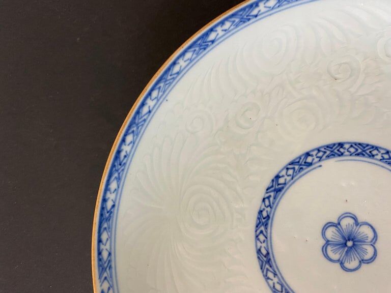 Chinese plate inspired by the blue Family East India Company, mid-19th century