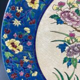 Large circular earthenware dish from Louvière with Longwy style bird decoration