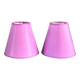 Paire d’abat-jour en satin couleur lilas