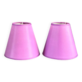 Pair of lilac satin lampshades