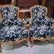Pair of Louis XV style armchairs with Japonese tapestry.