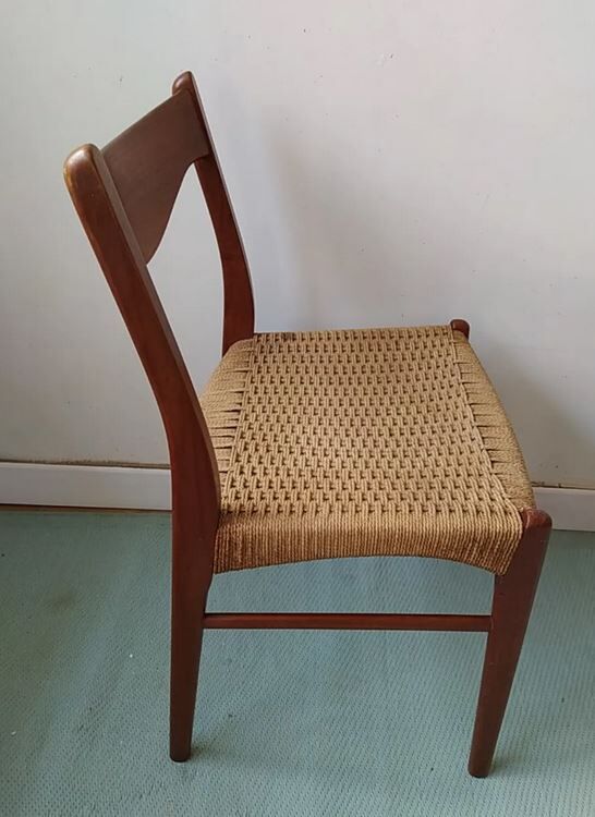 Danish Scandinavian chair in teak and rope GS 60