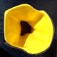 Bicolour yellow and black vase, vintage seventies design, Ceramidi