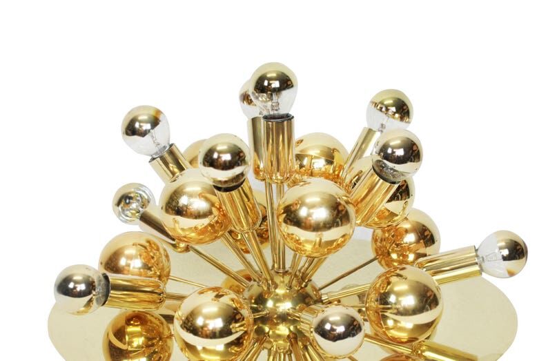 Sputnik ceiling lamp in brass or wall lamp by Cosack Germany 1970s