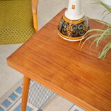 Side table compass legs Czechoslovakia Dievozpracujici mahogany